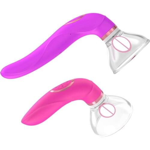 Tongue Vibrator For Women Nipple Sucker Oral Licking Clitoris Stimulate Vacuum Cup Pump Labia Breast Enlarge Massage Sex Toys
