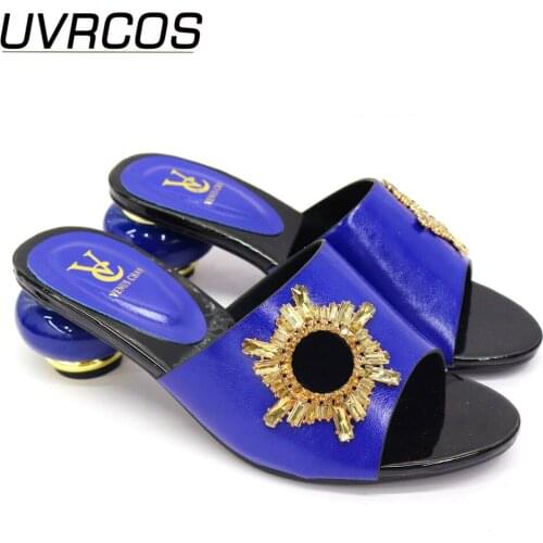 High Quality African Wedding Shoes Elegant Crystal Shoes Fashion Shoe 2021 Women Shoes Summer High Heeled Shoes for Women