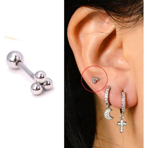 1 piece Small Piercing Studs Body Jewelry Crystal Cz Snake Moon Ball Cross Cartilage Earring Conch Helix Ear Stud Women Girl