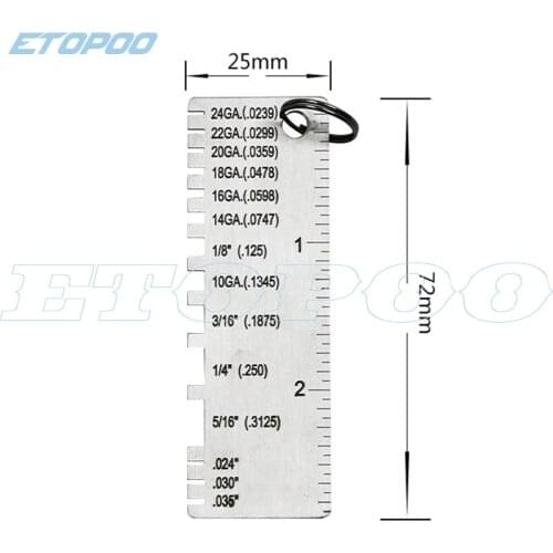 1Pcs mini stainless steel weld inspection ruler thickness gauge weld inspection gauge measuring tool