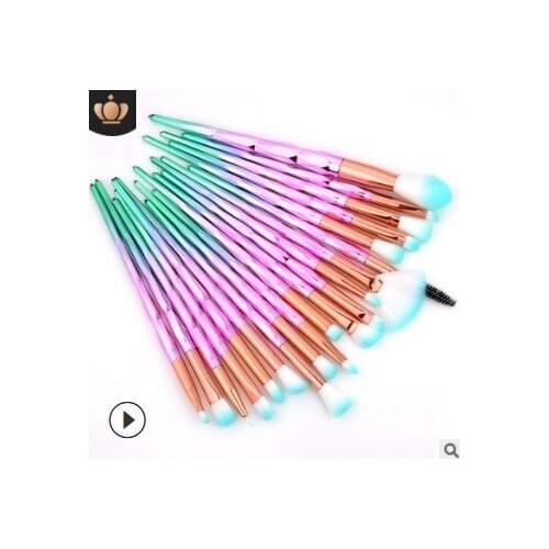 12set/lot 20pcs/set Diamond Handle Dazzling Gradual Change Cosmetic Eye Brush Traceless Make-up Appliances Cosmetic Tools HA495