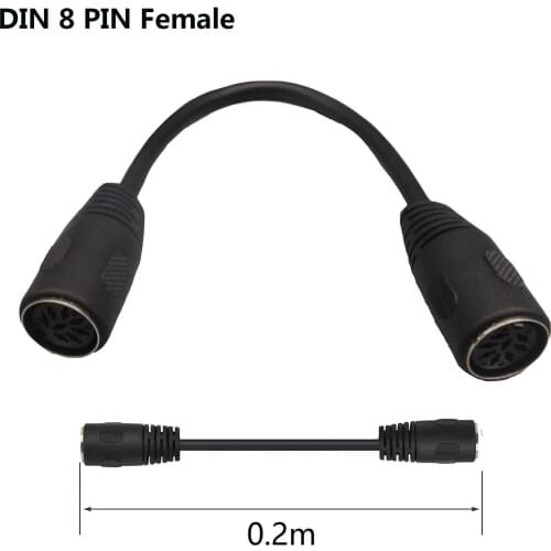1x Din 8 Pin Female to Female Jack Speaker Audio System Microphone Signal Control Extened Cable 20cm