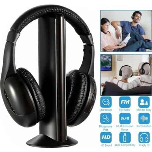 5 In 1 Hi-Fi Headphones Bluetooth Headphone Wireless Headphones Stereo Sport Earphone with Mic Headset Handfree For TV DVD MP3