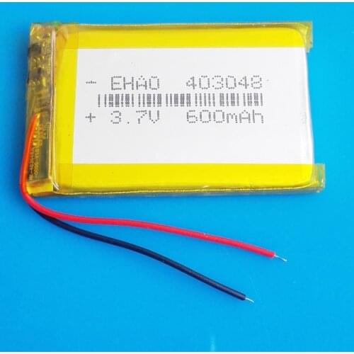 3.7V 600mAh 403048 lipo polymer lithium rechargeable battery for MP3 GPS navigator DVD recorder headset e-book camera
