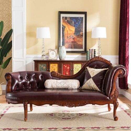 American all solid wood Princess chair living room sofa chair bedroom BEAUTY COUCH Princess chair European leather Princess loun