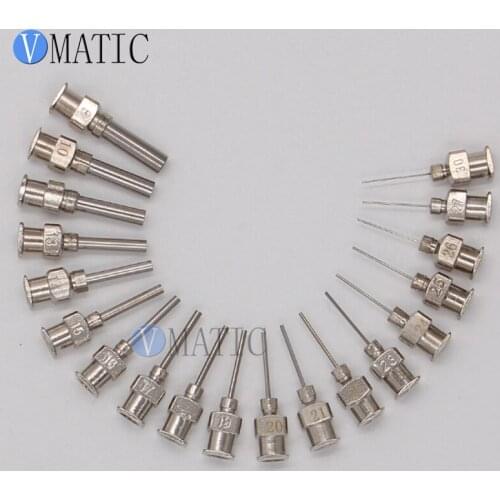 Free Shipping 12Pcs Precision All Metal Needle Tips Blunt Stainless Steel Dispensing Needles Glue Syringe Needle Tips 1/2 Inch