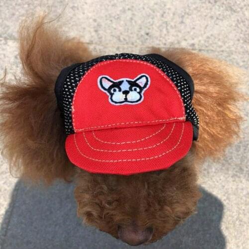 Dog Baseball Cap Adjustable Dog Outdoor Sport Sun Protection Baseball Hat Cap Visor Sunbonnet with Ear Holes For Puppy Small Dog