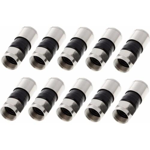 BGEKTOTH 10 Pcs RG6 F Type Compression 2.7cm Snap Seal Plug Connector For Sky Satellite Virgin Cable Length 2.8cm #1A60339