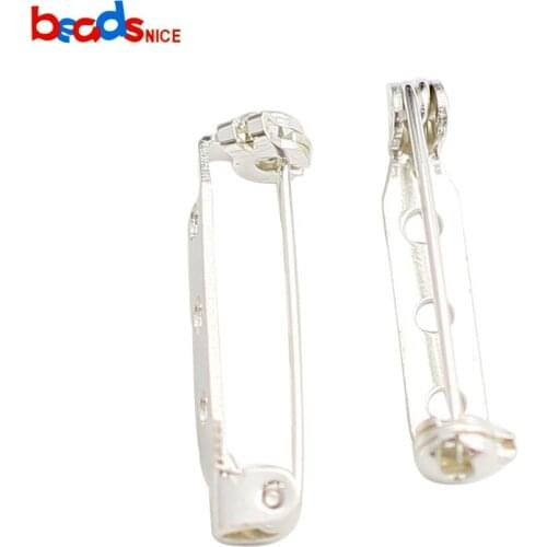 Beadsnice Solid 925 Sterling Silver Brooch Pin Back Silver Safety Brooch Pin Findings Diy Accessories ID30894