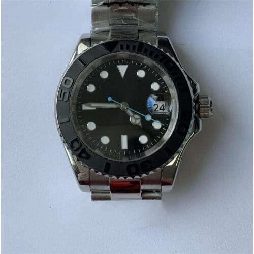 Watch automatic ceramic BOMAX MARINA sapphire calendar winding stainless steel mens 40mm crystal luminous hands 12