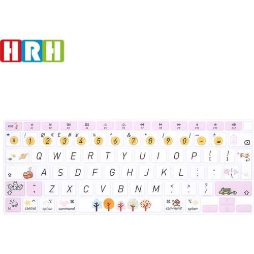HRH Stylish Design Silicone Keyboard Skin Cover Protector EU For MacBook Air 13 touch bar ID A2179 M1 A2337 (2020 Release)