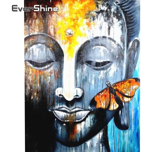 EverShine 5D DIY Diamond Painting Portrait Diamond Embroidery Butterfly Cross Stitch Picture Of Rhinestones Home Decor Wall Art