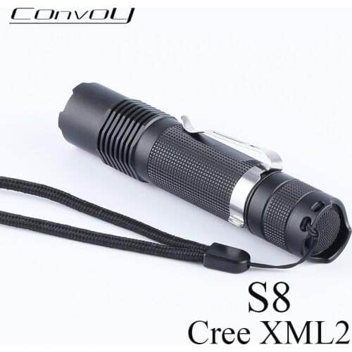 Flashlight Convoy S8 with Cree XML2 U2 T6 EDC Torch 18650 Lanterna Self Defense Bike Light Camping Fishing Work Lamp Latarka