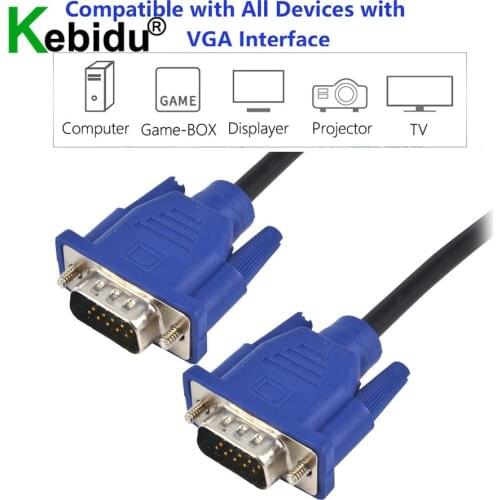 1.5m Male to Male VGA Extension Cable VGA Connector Computer Monitor VGA Cable For PC TV Adapter Converter