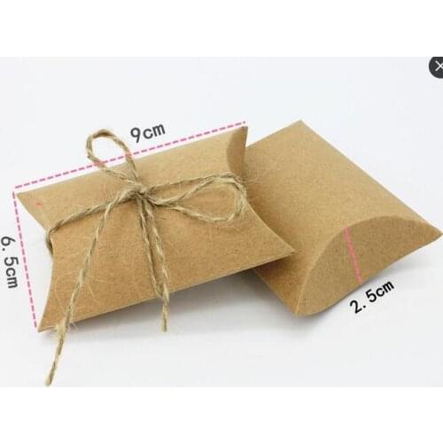 Beautiful wedding creative wedding candy box gift pillow box with rope 50pcs