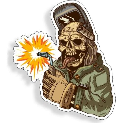 Skull Welder Sticker Hard Hat Helmet Tool Box Toolbox Car Window Bumper US Decal