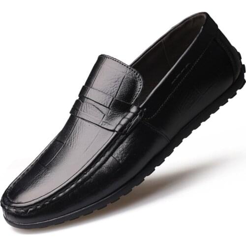 Original RH Men Shoes Leather Beanie Shoes Driving Shoes Lazy Men Shoes Autumn Leather Doudou Shoes Fashionable