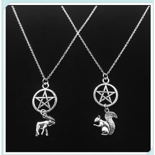 Tone Supernatural Winchesters "Moose and Squirrel" Necklace Set Valentines Day Gift