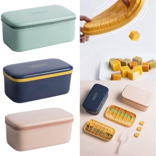 Ice Cube Tray with Lid Double Layer Silicone Mold 64 Compartments Ice Cube Box Mould drowship