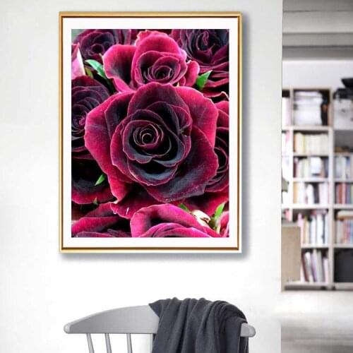 Full Diamond Embroidery flower Diy 5D Diamond Painting Flowers Rose Cross Stitch Floral Diamond Mosaic Rhinestones Picture