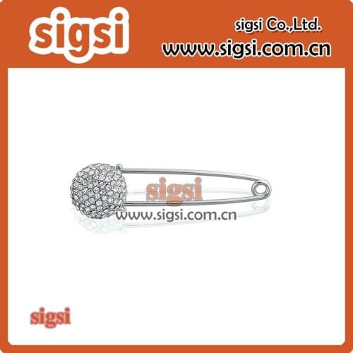 Clear Crystal Floral Feather Safety Pin Brooches Suit Sweater Scarves Scarf pin Brooch Charm