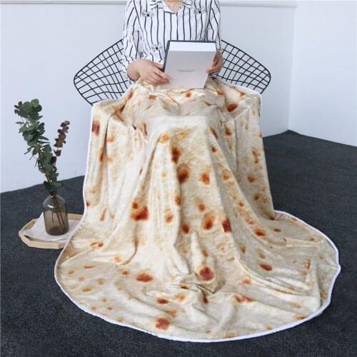 Photography Props Simulation Pancake Blankets Corn Tortilla Blanket Pita Throw Flannel Fleece Sofa Blankets Kids Crawling Mat