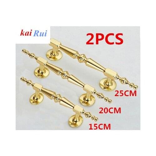 2 pcs European Gold Solid Wooden Door Sliding Door Wardrobe Door Handle Cabinet Drawer Handle Knobs Hardware Design