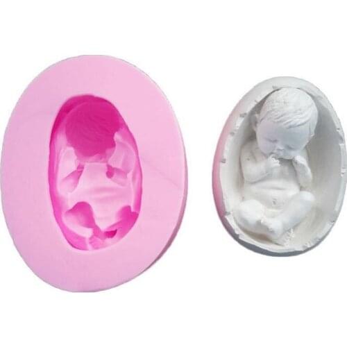 Baby In Eggshell Silicone Mold Fondant Mold Boy Cake Decorating Tools Chocolate Gumpaste Mold H439