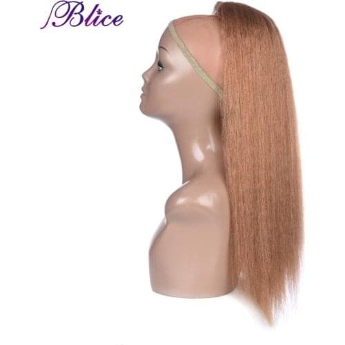 20-22 inch Synthetic Kinky Straight Hair Weaving Heat Resistant Hair Ponytail Extensions With Two Plastic Can Be Combed