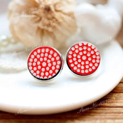 Unique 3D Dot Round Embossed 16mm Round Coloured Drawing pattern Laser Cut wood Cabochon DIY for Rings, Earring,Brooch,Necklace