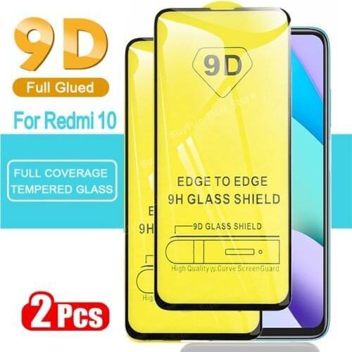 2pcs 9D Full Glued Tempered Glass For Xiaomi Redmi 10 Protective Glass Screen Protector For Redmi K20 K30 K40 Pro Plus Zoom