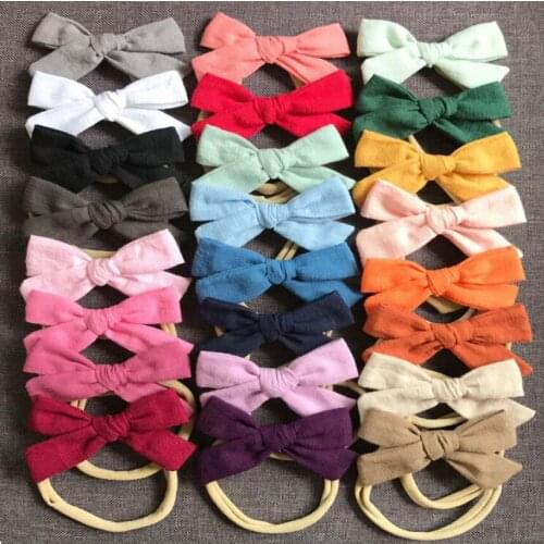 3" Rust Colors Cotton Fabric Hair Bow Hairpins Hair Barrettes Fashion Bowknot Hairclips For Girls Hair Accessories 60 Pcs/lot