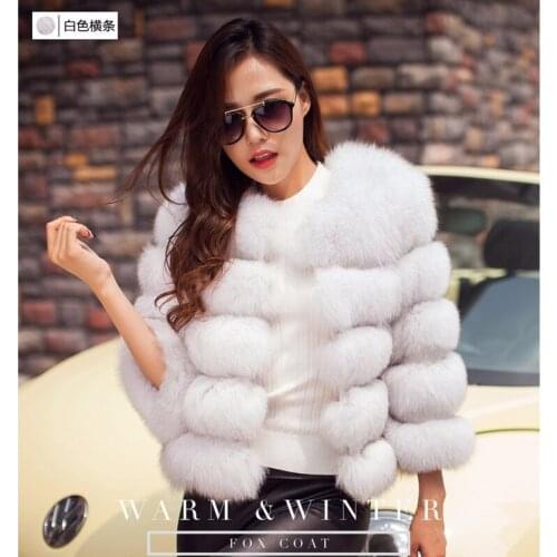 Womens Jackets Artificial Faux Fox Fur Short Pink Coat Womens Coats Winter Fluffy Jacket Chaqueta Mujer KJ620