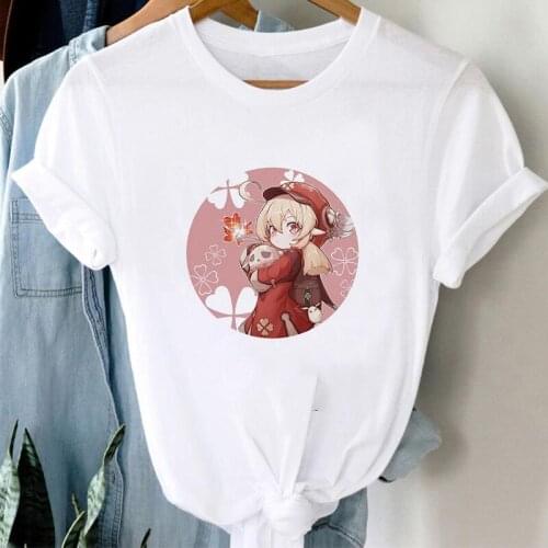 Genshin Impact Klee Women Fashion T-Shirts Game Anime Girl 3D Print Streetwear Oversized T Shirt Harajuku Girl Tee Tops Clothing
