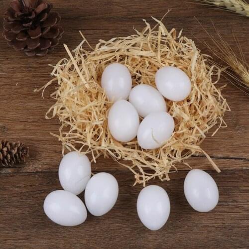 10PCS Fake Eggs Plastic Pigeon Egg Solid Pigeon Fake Egg Pigeon Hatching Supplies 2.5cm x 3.5cm