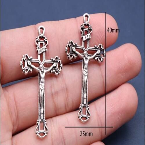 100 pieces of religious Christ Jesus cross medal craft cross medal, charm Catholic Jesus pattern cross