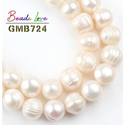 12-13mm Natural White Freshwater Pearl Round Loose Beads for Beadwork Jewelry Making DIY Bracelet Necklace Wholesale Pelers 15