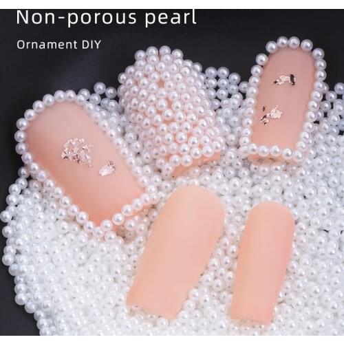 2mm 10000PCS Non-Porous Pearl Nail Art Decorations DIY Handwork Crafts Accessories Ornaments Glue on Dress Bright Pearls