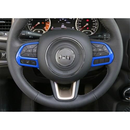 2pcs ABS Car Interior Decoration Steering Wheel Button Cover Trim for For Jeep Compass 2017+ Car Accessories Car Stylish Decal