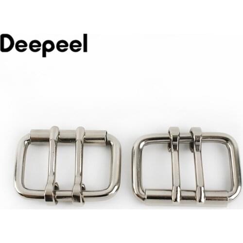 2pcs Deepeel ID53mm Double Needle Pin Buckle Roller Adjustment Buckle DIY Luggage Handbag Belt Straps Hardware Leather Crafts