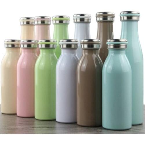 50piece/lot Lovely Creative Portable Female Milk Thermal Bottle Student Stainless Steel Water Cup Milk Thermal Cup