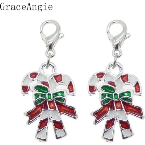 6pcs Enamel Charms For Women Jewelry Christmas Gift Colorful Santa Claus lovely Jewelry Findings With lobster clasp DIY Crafts