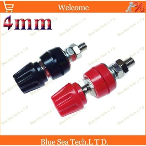 6pcs High Quality 4mm copper binding post/terminal,4mm M6 Socket/jack,Large current,30VAC-60VDC/ Max.50A Free shipping