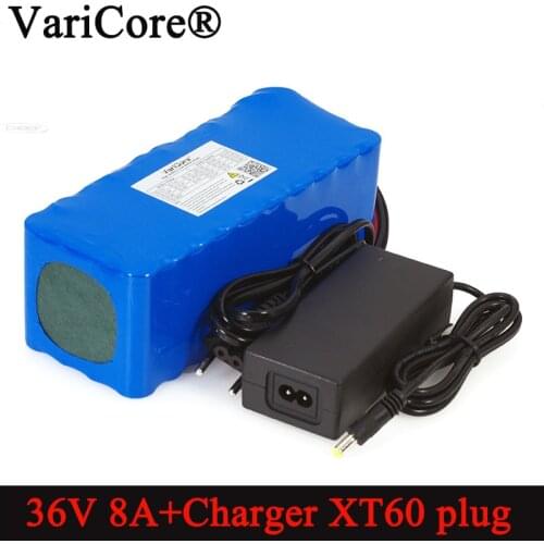 VariCore 36V 8Ah 18650 Rechargeable battery pack XT60 plug modified Bicycles,electric vehicle Balance car+ 42v 2A Charger