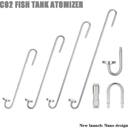 Fish tank CO2 atomizer, aquatic plant growth 304 stainless steel carbon dioxide diffusion system nano atomizer, size 70mm-400mm