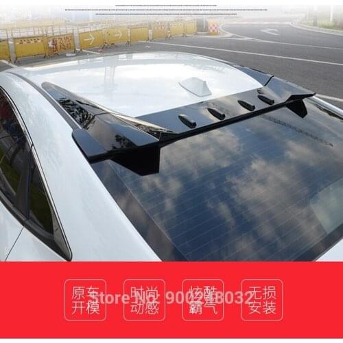 For Honda Civic 10th 2016-2018 ABS Plastic Unpainted Color Rear Roof Spoiler Wing Trunk Lip Boot Cover Car Styling