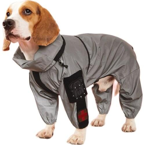 NEW Dog Raincoat Reflective Outdoor Fashion Rainwear for Medium Big Dogs Jumpsuit Overalls