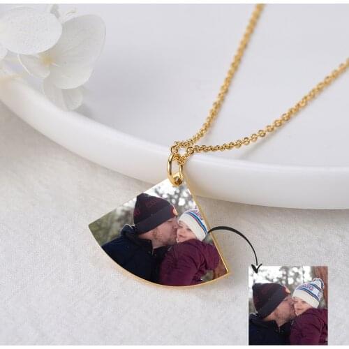 Customized Photo Necklace Pendant Stainless Steel Photo Jewelry Personalized Family Memorial Gift Family Portrait Photo
