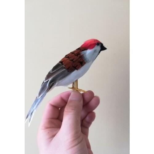 Foam&feathers bird about 15cm simulation bird Passer domesticus hard model prop.home garden decoration Xmas gift w0697
