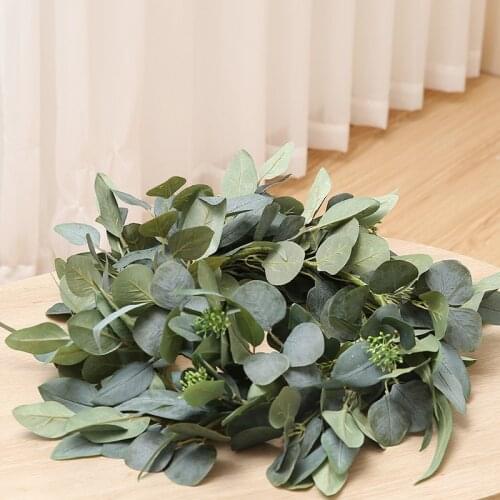 Artificial Eucalyptus Willow Leaves Green Garland Christmas Vine Wedding Greenery Home Party Table Wall Green Leaves Decoration